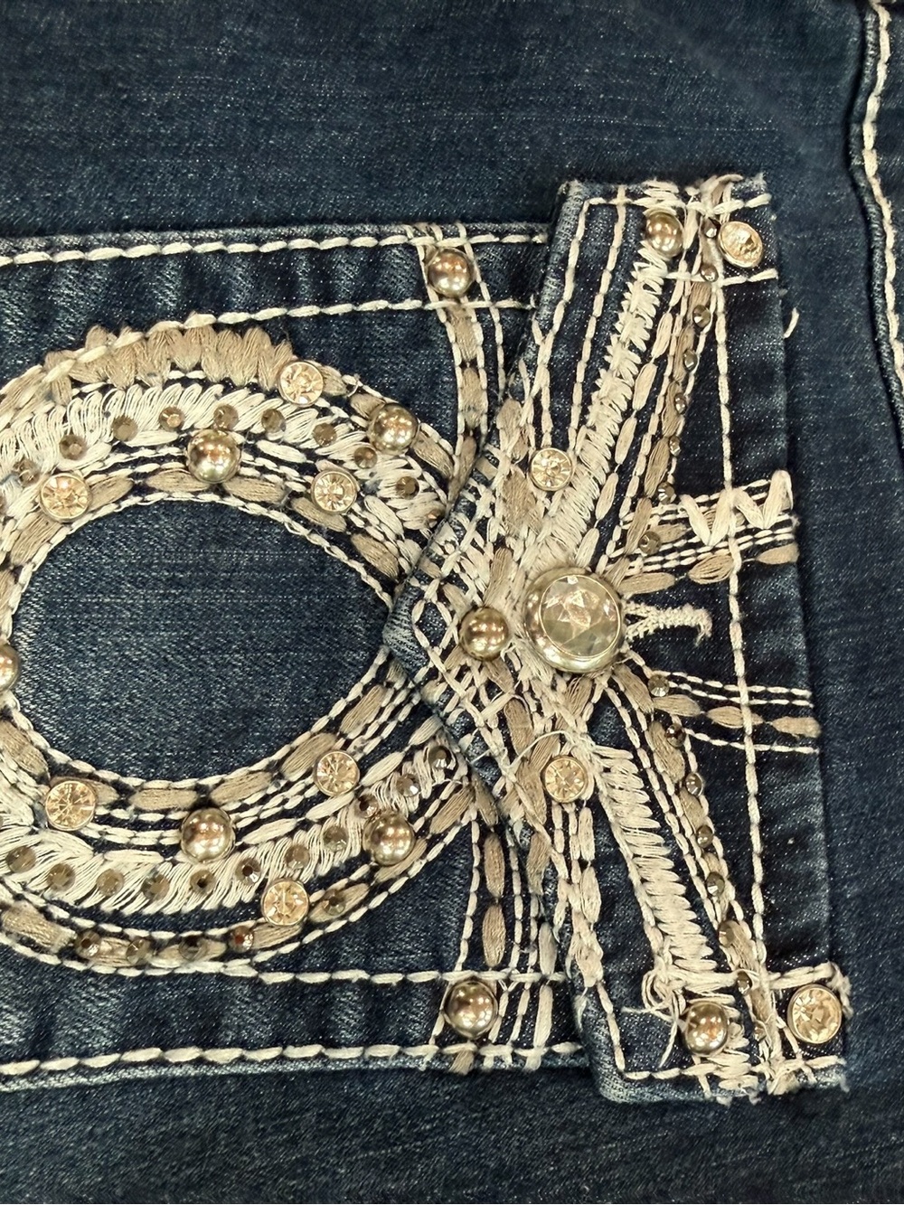 Earl Jeans Embellished Rhinestones JeansSz 10 Boot Cut Western Glam McBling Y2K. - Picture 5 of 8
